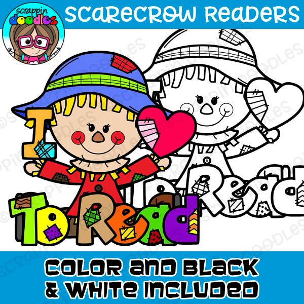 Scarecrow Readers Clipart