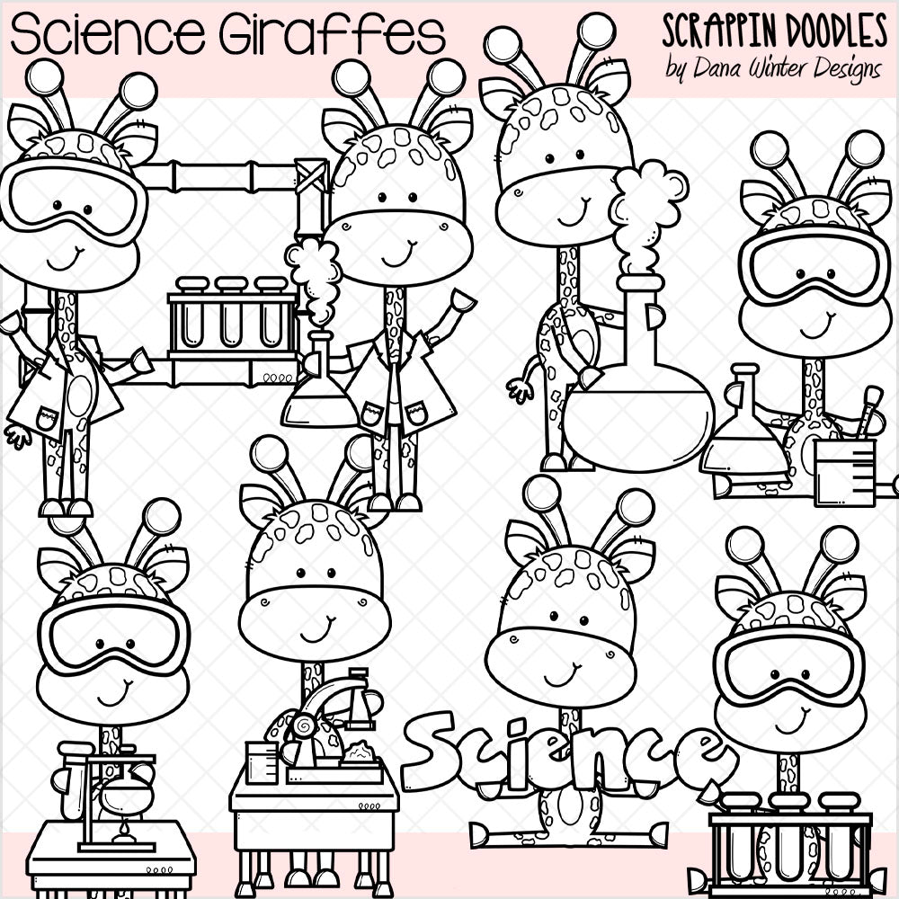 Science Giraffes Clip Art