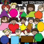 Shape Sign Kiddos Clip Art Kids Holding Shapes