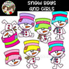 Snow Boys & Girls - Cute Snowman Clip Art