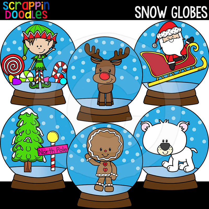 Snow Globes Clip Art Commercial Use Christmas