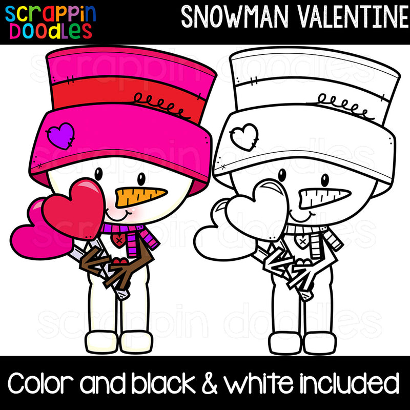 Snowman Valentine Clip Art