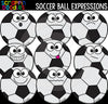 Soccer Ball Facial Expressions Clip Art