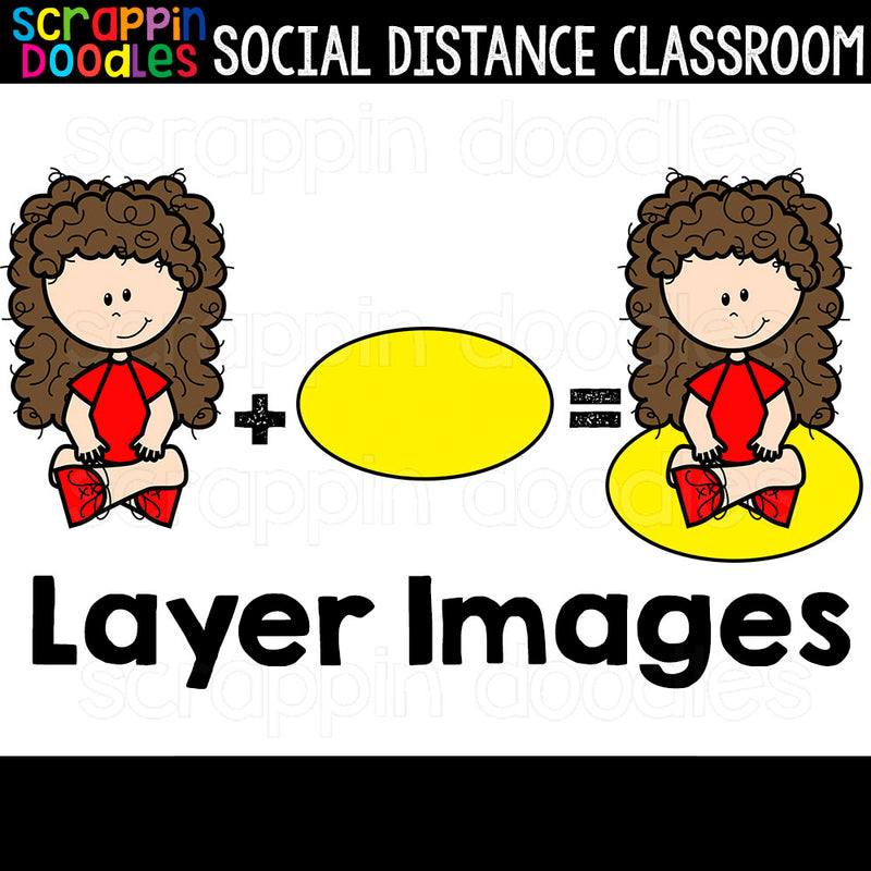 Social Distance Classroom Clipart