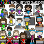 Social Distance Classroom Clipart