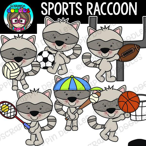 Sports Raccoon Clip Art