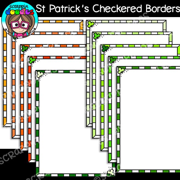 St Patrick's Day Checkered Frames