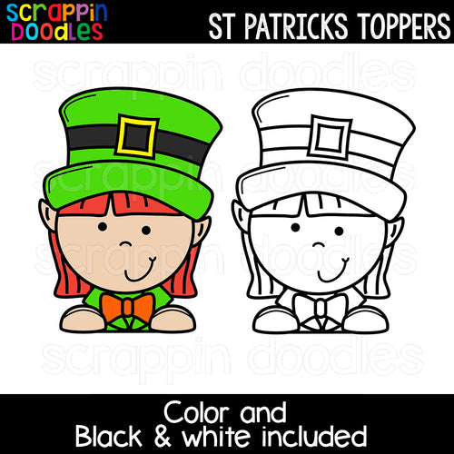 St Patricks Day Toppers Clip Art Commercial Use Borders Dividers Leprechaun