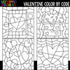 Valentine Color By Code Templates Commercial Use
