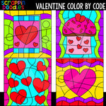 Valentine Color By Code Templates Commercial Use