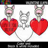 Cute Commercial Use Valentine Llama Clip Art