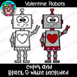 Valentine Robots Clip Art