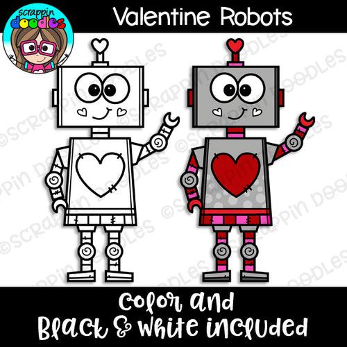 Valentine Robots Clip Art