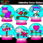 Valentine Snow Globes Clip Art