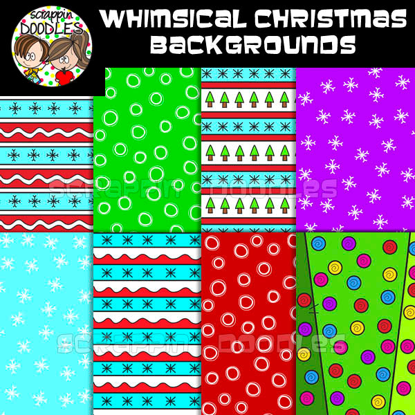 Whimsical Christmas 12" x 12" Backgrounds
