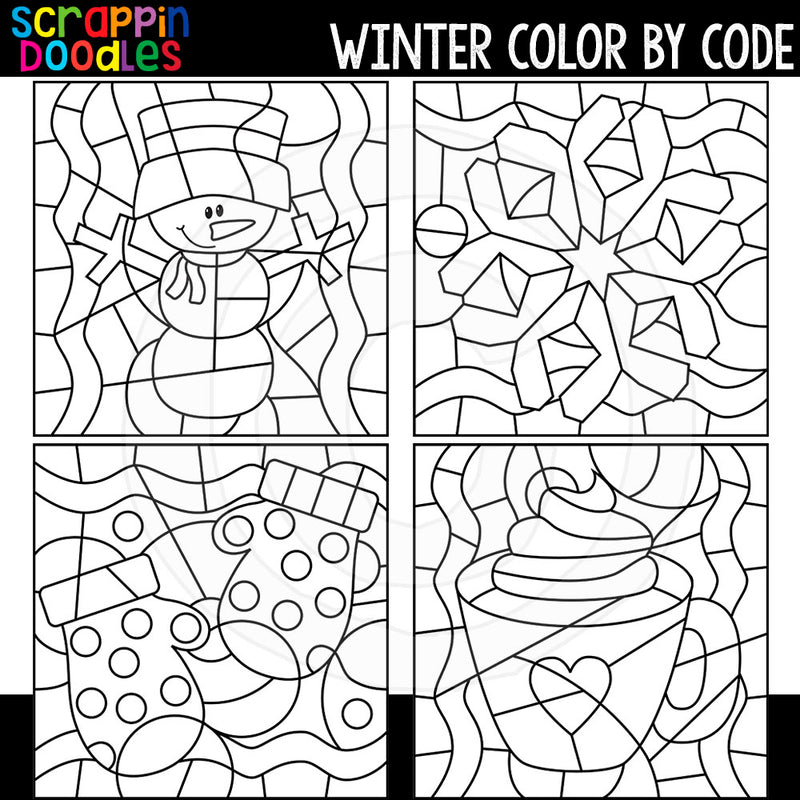 Winter Color By Code Templates