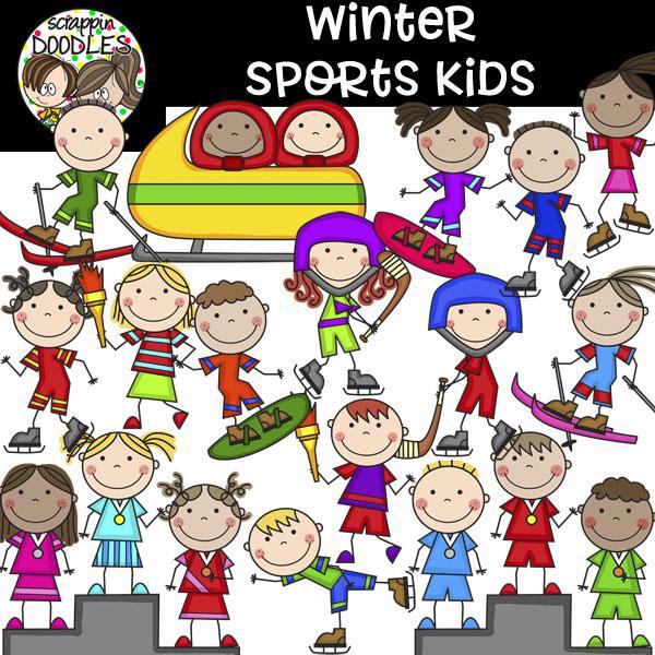 Winter Sports Kids Clip Art