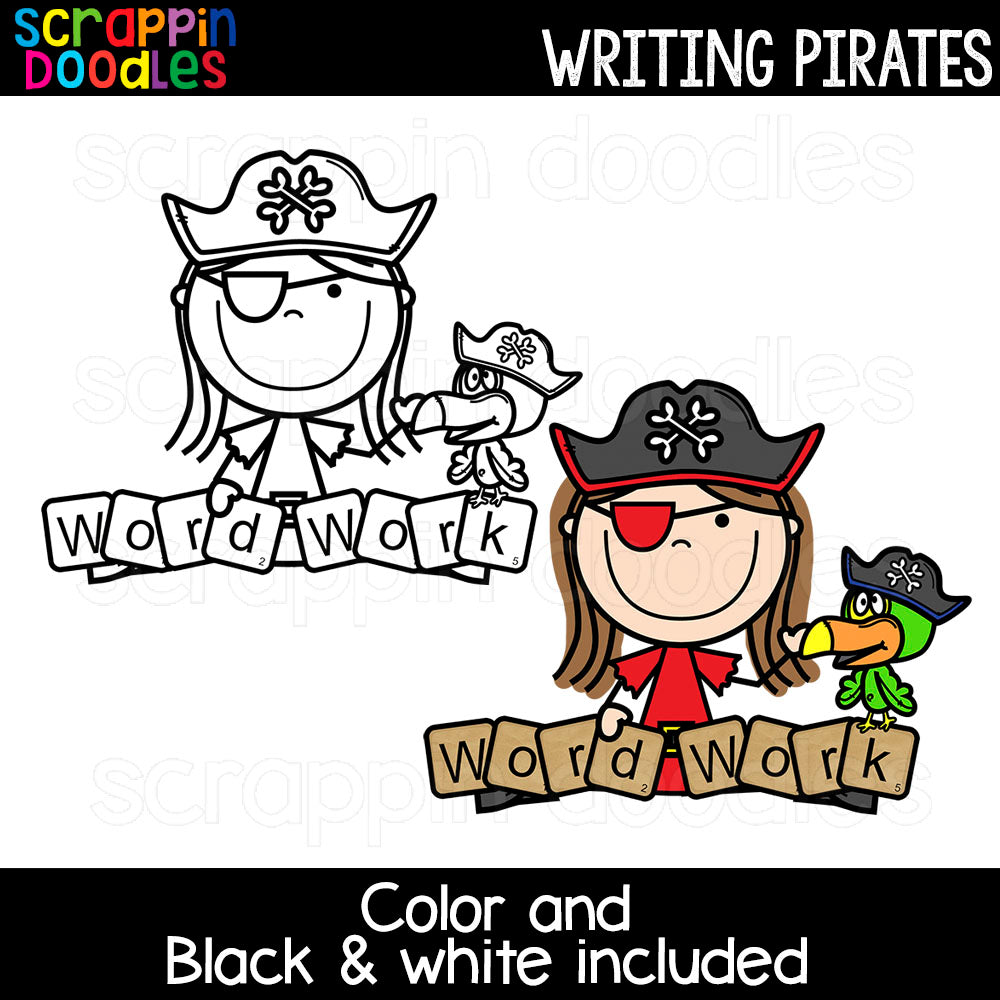 Writing Pirates Clip Art School