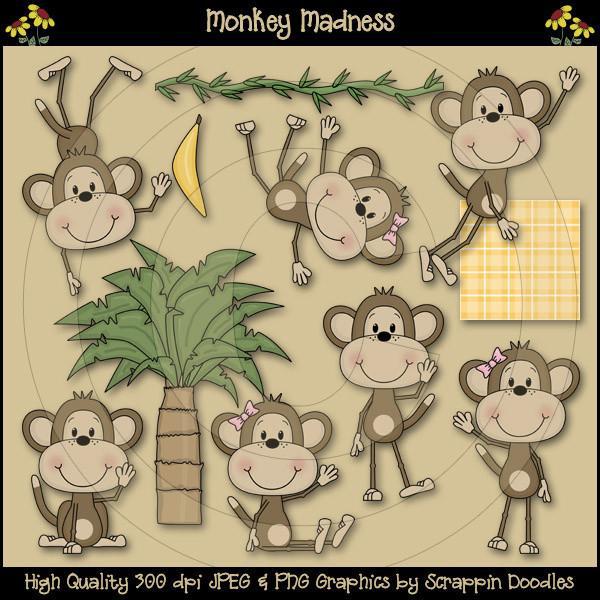 Monkey Madness Clip Art Download