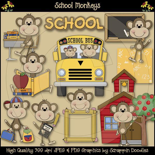School Monkeys Clip Art Download