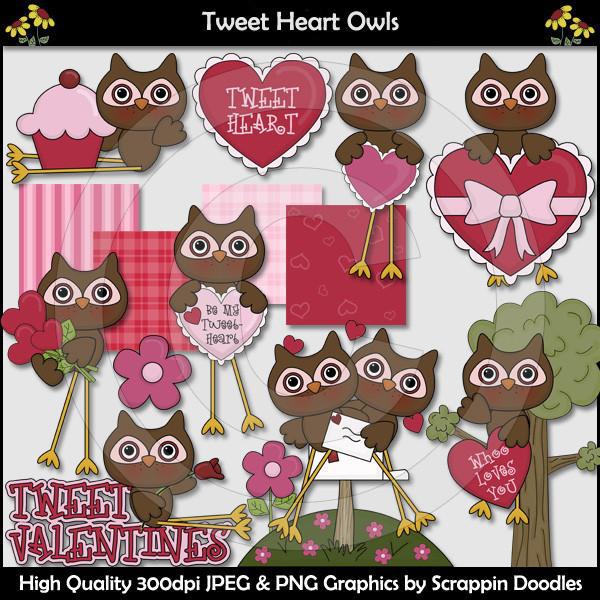 Tweet Heart Owls Clip Art Download