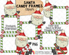 Santa Claus Candy Frames ClipArt - Instant Download - Hand Drawn PNG