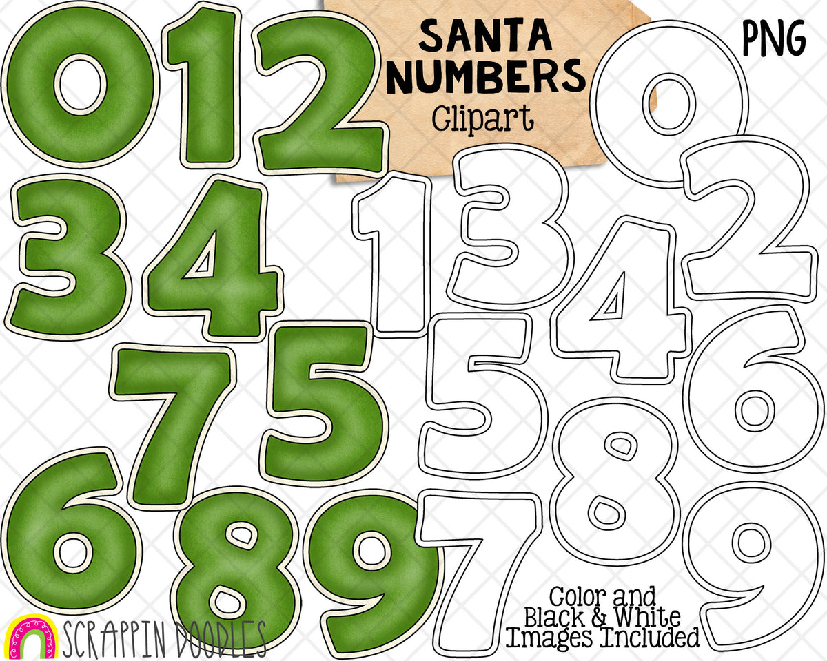 Santa Claus Holding Numbers Clip Art - Commercial Use PNG