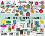 2D Shapes Clipart Bundle - Shapes Clip Art - Real Life Shapes ClipArt - Geometric Shapes - 3D Shape Clipart - Math ClipArt - Shape Graphics - 2D Shapes