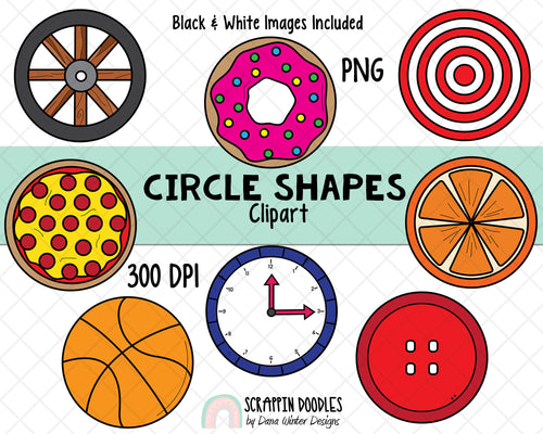 Shapes Clip Art - Real Life Circle Shape ClipArt - Geometric Shapes - 3D Shape Clipart - Math ClipArt - Real Life Shape Graphics - 2D Shapes