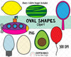 Shapes Clip Art - Real Life Oval Shapes ClipArt - Geometric Shapes - 3D Shape Clipart - Math ClipArt - Real Life Shape Graphics - 2D Shapes