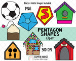 2D Shapes Clipart Bundle - Shapes Clip Art - Real Life Shapes ClipArt - Geometric Shapes - 3D Shape Clipart - Math ClipArt - Shape Graphics - 2D Shapes