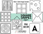 Shapes Clip Art - Real Life Square Shapes ClipArt - Geometric Shapes - 3D Shape Clipart - Math ClipArt - Real Life Shape Graphics - 2D Shapes