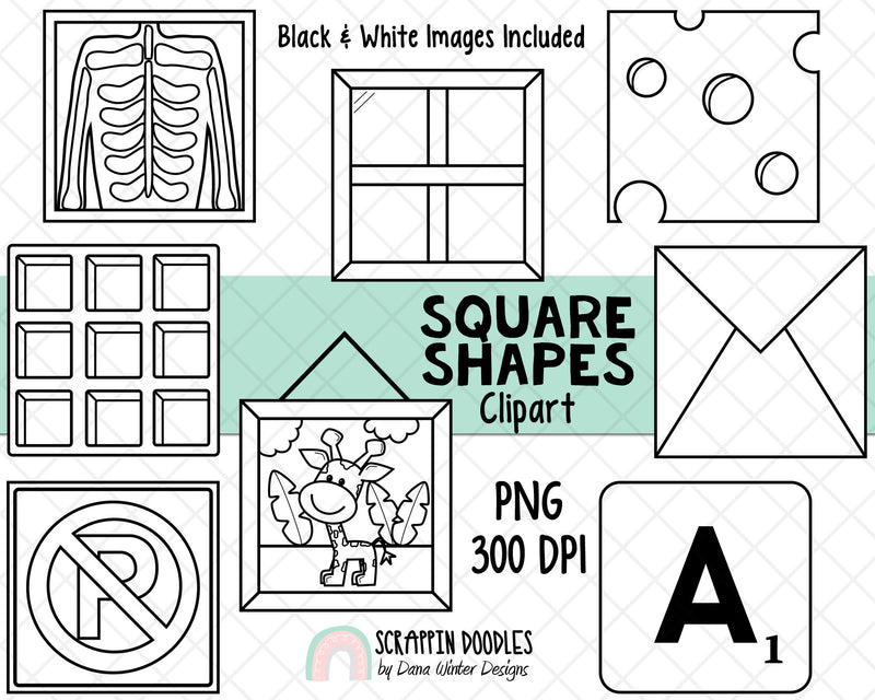 2D Shapes Clipart Bundle - Shapes Clip Art - Real Life Shapes ClipArt - Geometric Shapes - 3D Shape Clipart - Math ClipArt - Shape Graphics - 2D Shapes