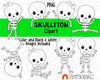 Skeleton ClipArt - Cute Skeletons Clipart - Halloween Skeleton - Boy Skeleton - Girl Skeleton - Skeleton Pattern