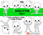 Skeleton ClipArt - Cute Skeletons Clipart - Halloween Skeleton - Boy Skeleton - Girl Skeleton - Skeleton Pattern