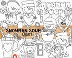 Snowman Soup ClipArt - Hot Chocolate ClipArt - Cocoa - Snowmen - Candy Cane - Winter - Commercial Use PNG