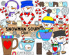 Snowman Soup ClipArt - Hot Chocolate ClipArt - Cocoa - Snowmen - Candy Cane - Winter - Commercial Use PNG
