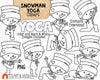 Snowman Yoga Clip Art - Winter Stretching Clipart - Yoga Pose Graphics - Commercial Use PNG Sublimation