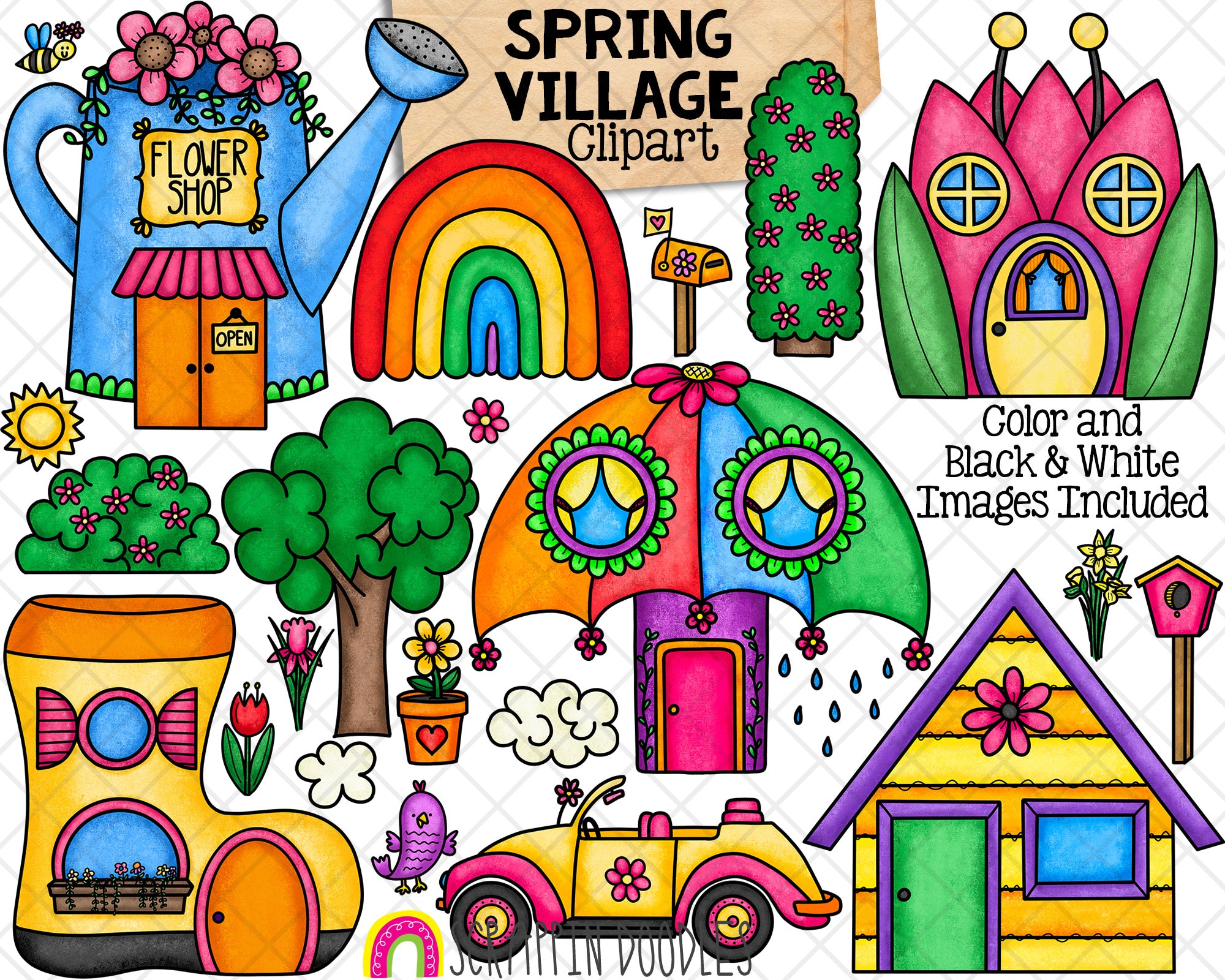 Spring Village Graphics Village Clipart