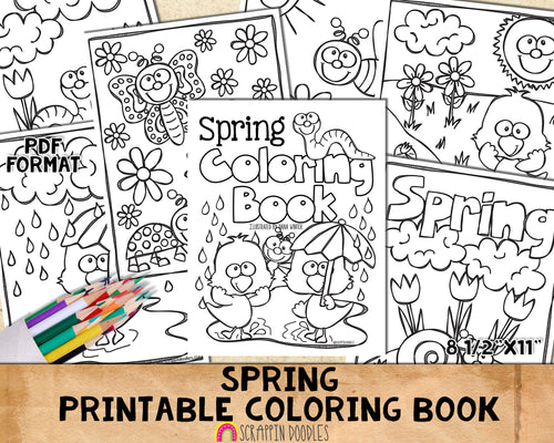 Spring Coloring Book - Kids Coloring Pages - Printable PDF