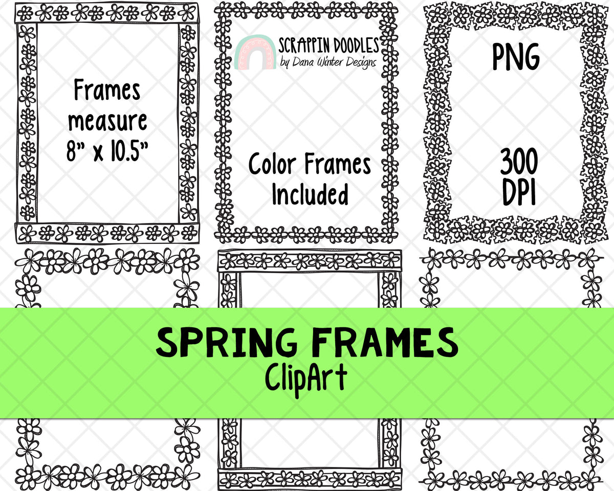 Spring ClipArt - Spring BUNDLE - Garden ClipArt - Spring Flowers - Hand Drawn Clipart - Weather ClipArt - Tulips - Cute Bug ClipArt - Frames