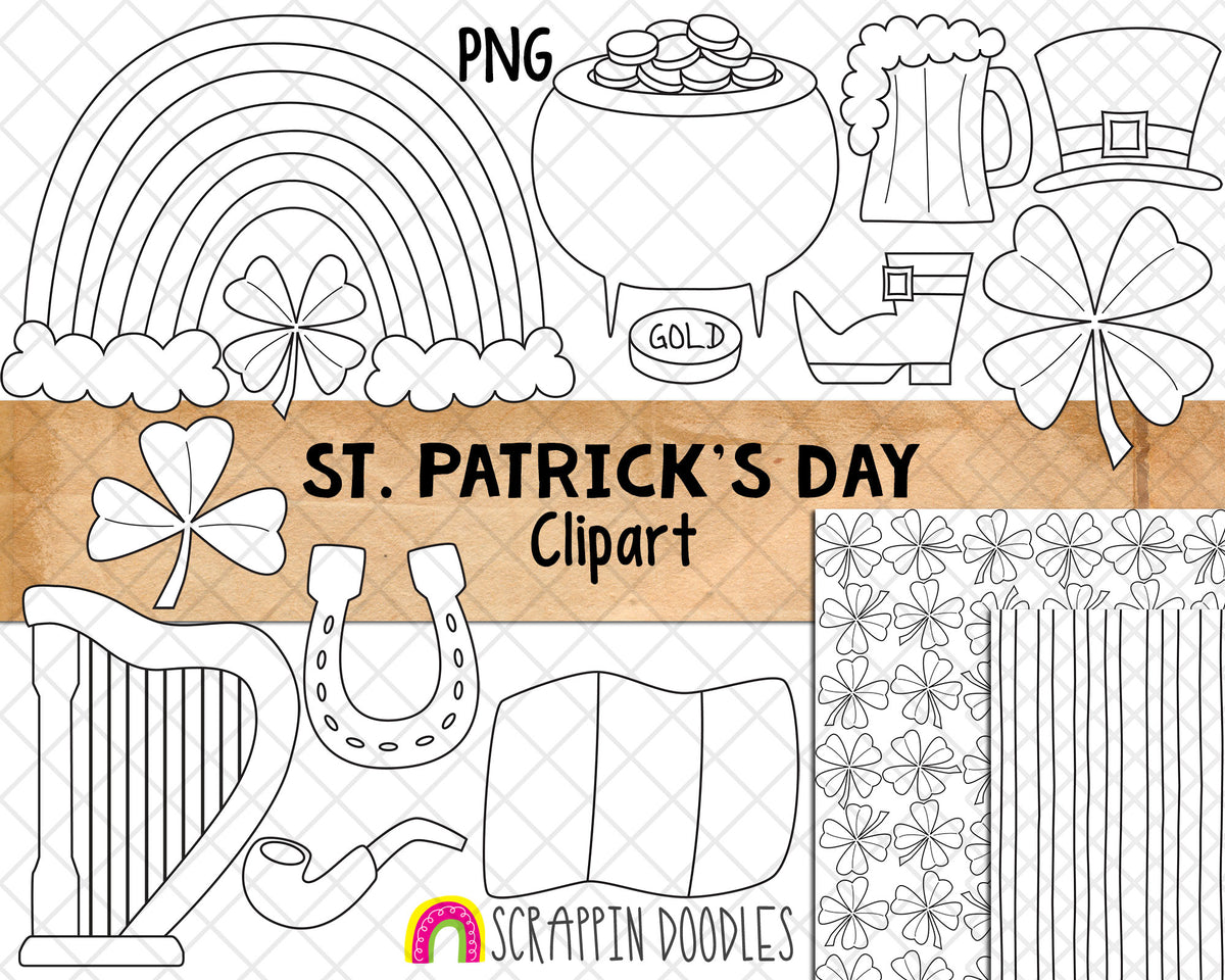 St. Patrick's Day ClipArt - St Patricks Day Pot of Gold - Irish Beer Graphics - Sublimation PNG