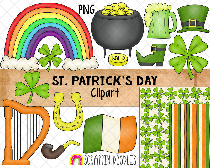 St. Patrick's Day ClipArt - St Patricks Day Pot of Gold - Irish Beer Graphics - Sublimation PNG