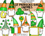 St. Patrick's Day Gnomes - St Patricks Gnome ClipArt - Irish Garden Gnomes - Commercial Use - Gnome Sublimation - PNG