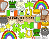 St. Patrick's Day ClipArt - Commercial Use St Patricks DayClip Art - Irish ClipArt - Pot of Gold - Lucky Horseshoe - 4 Leaf Clover PNG