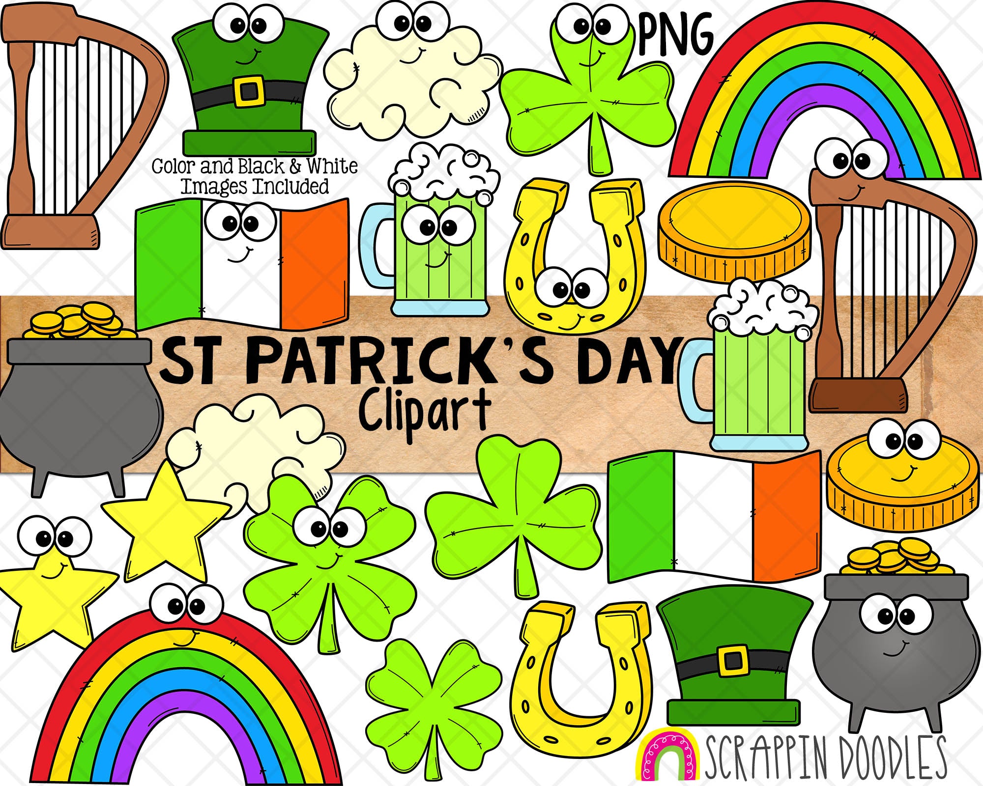 HAPPY ST PATRICK'S DAY Clipart – MasterBundles