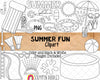 Summer Fun ClipArt - Backyard Pool Party - Commercial Use PNG - Sublimation Graphics