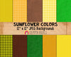 Sunflower Colors 12" x 12" JPEG Backgrounds - Digital Papers - Autumn Patterns