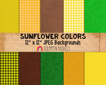 Sunflower Colors 12" x 12" JPEG Backgrounds - Digital Papers - Autumn Patterns
