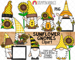 Sunflower Gnome ClipArt - Autumn Gnomes - Garden Gnomes - Commercial Use PNG